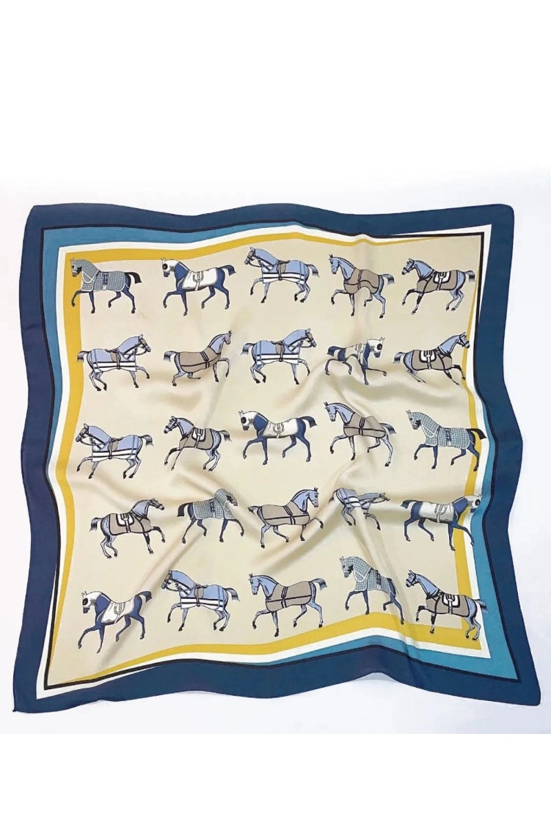 Equestrian Bandana Scarf (Blue/Multi)