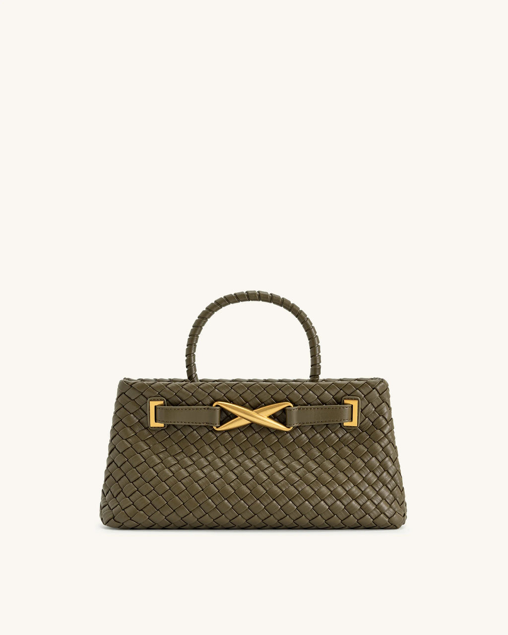 JW Pei Elora Woven Tote Bag (Dark Olive)