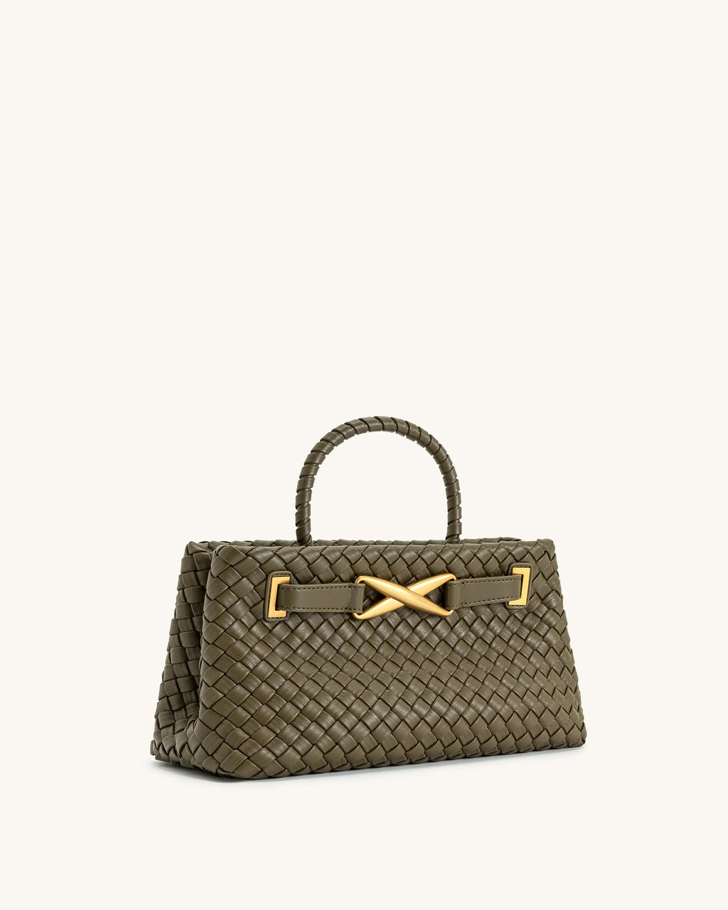 JW Pei Elora Woven Tote Bag (Dark Olive)