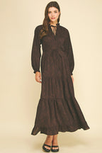 Paisley Print Tiered Maxi Dress