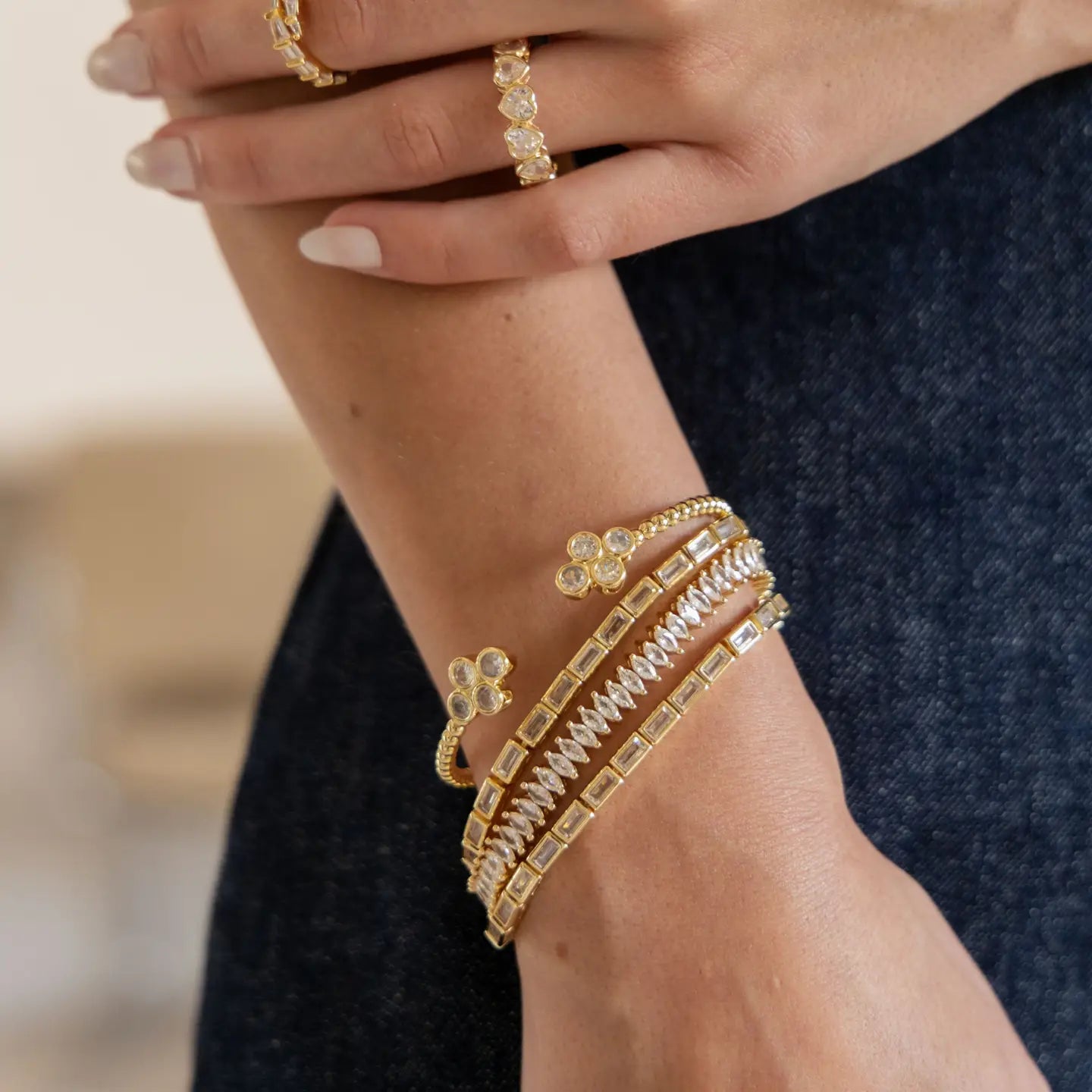 Sahira Lainey Tennis Bracelet - Gold
