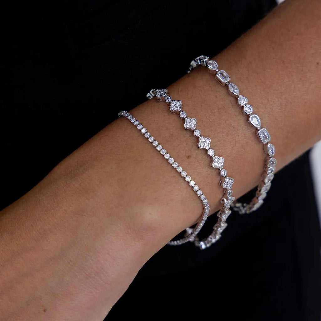 Sahira Annie Dainty Tennis Bracelet - Silver