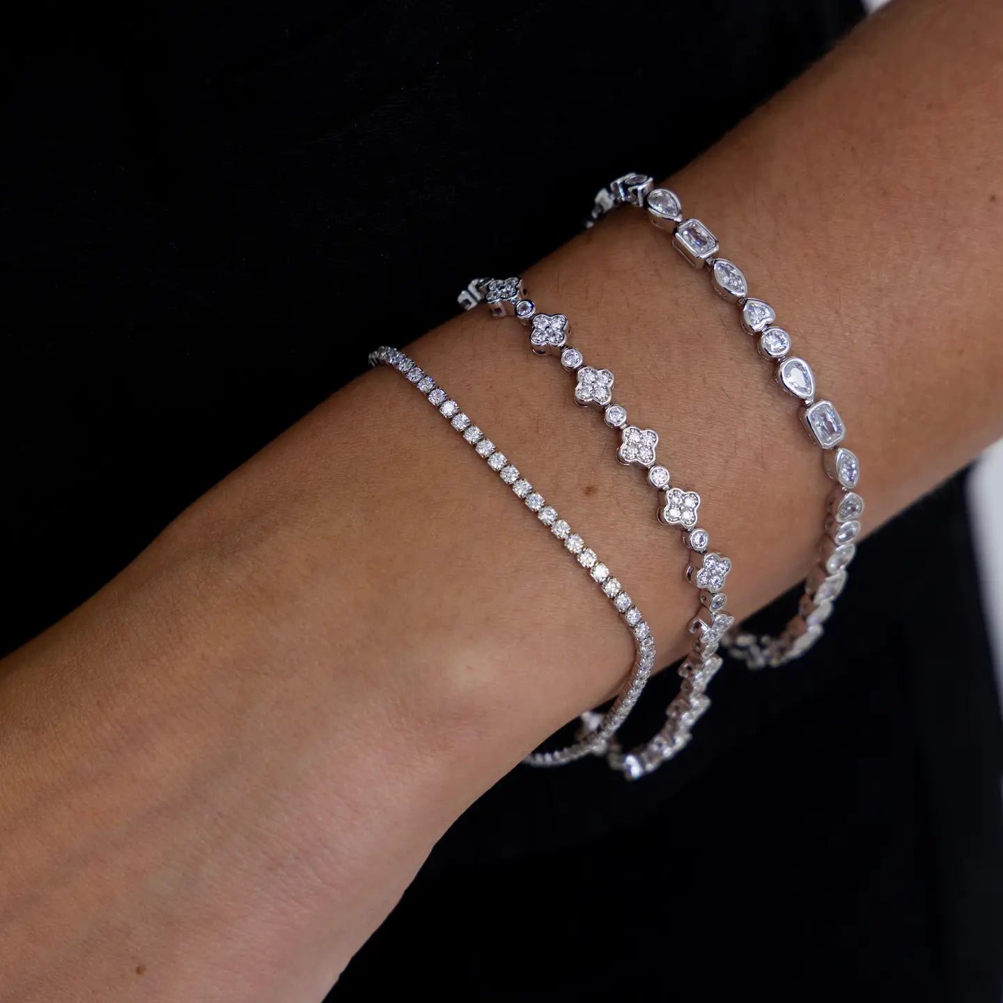 Sahira Annie Dainty Tennis Bracelet - Silver