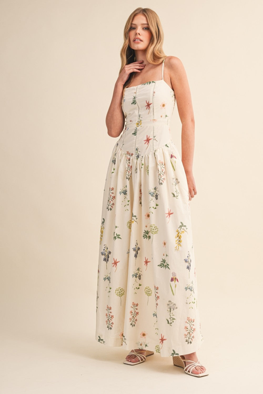 Kyle Floral Drop Waist Maxi Dress