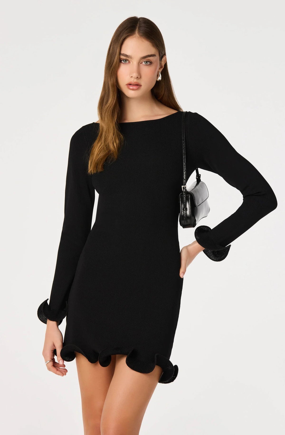 ASTR The Label Aleah Ribbed Mini Knit Dress