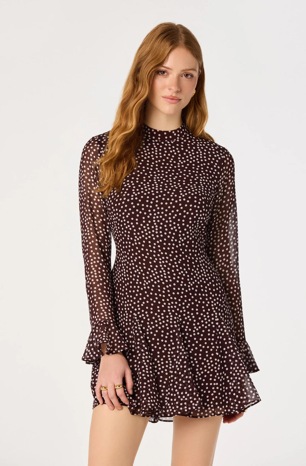ASTR The Label Tasha Polka Dot Mini Dress