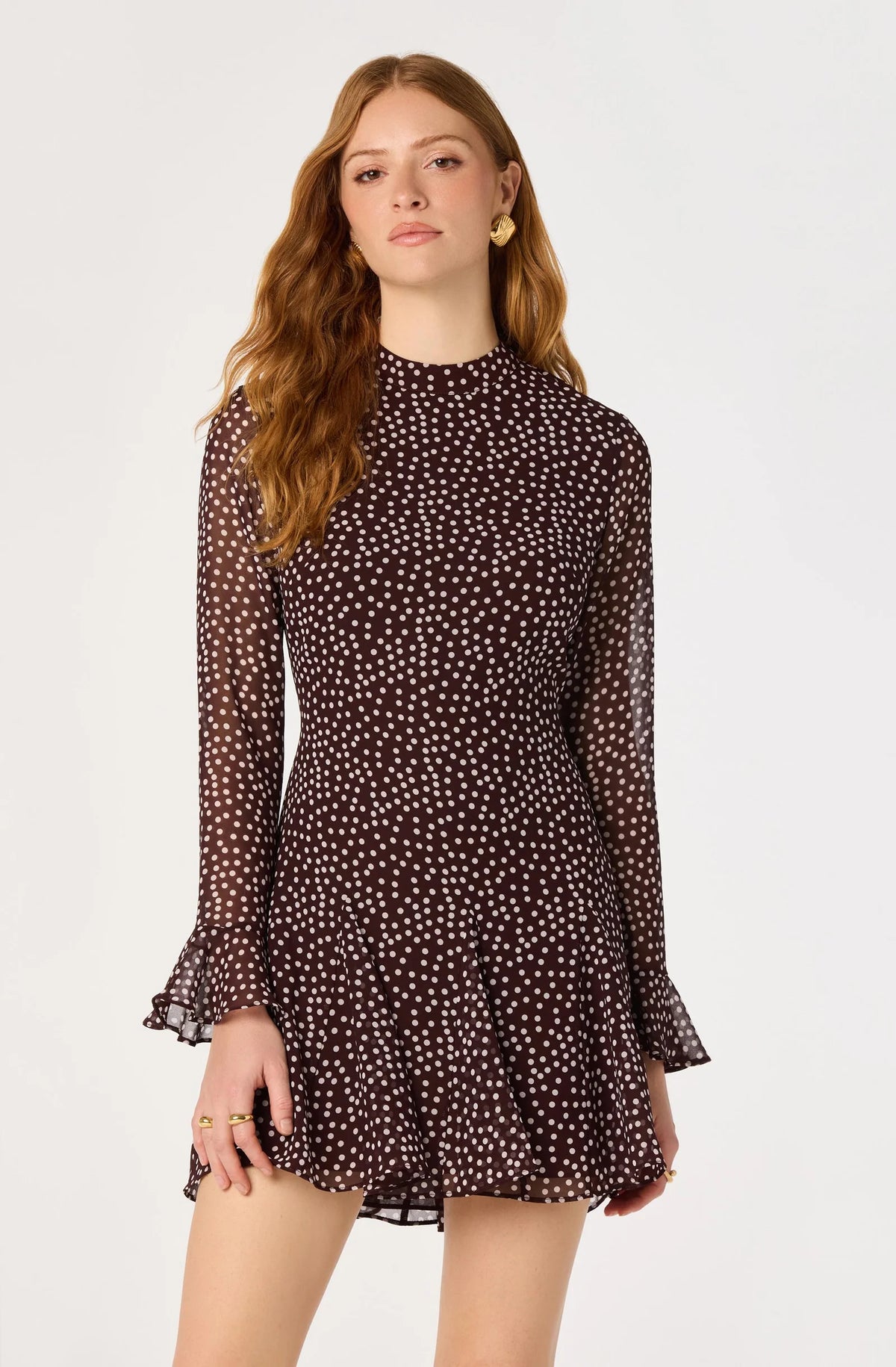 ASTR The Label Tasha Polka Dot Mini Dress