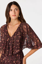 ASTR The Label Lilah Floral Cape-Sleeve Mini Dress ( Eggplant Floral)