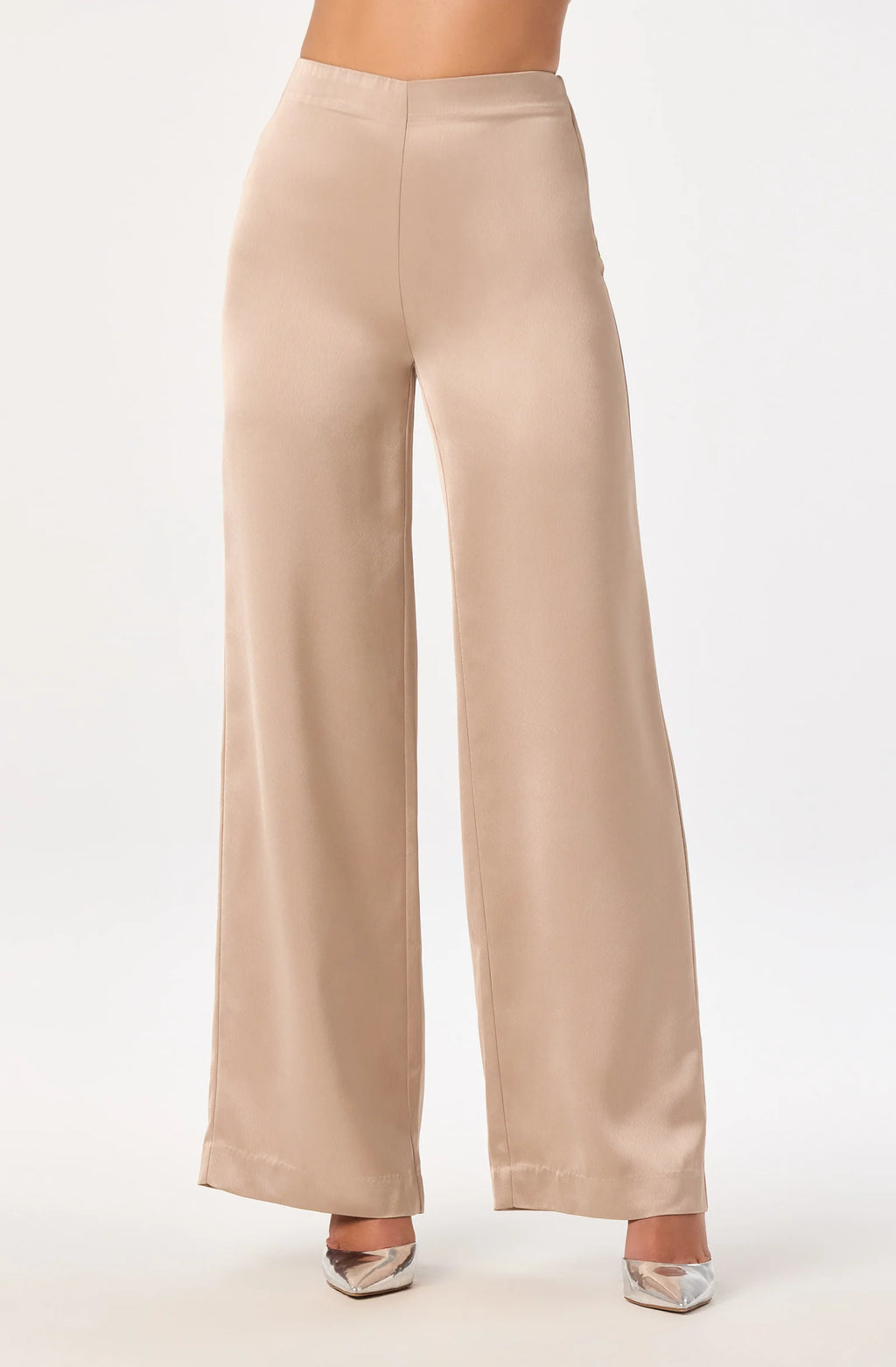 ASTR The Label Ivana Satin Wide Leg Pants