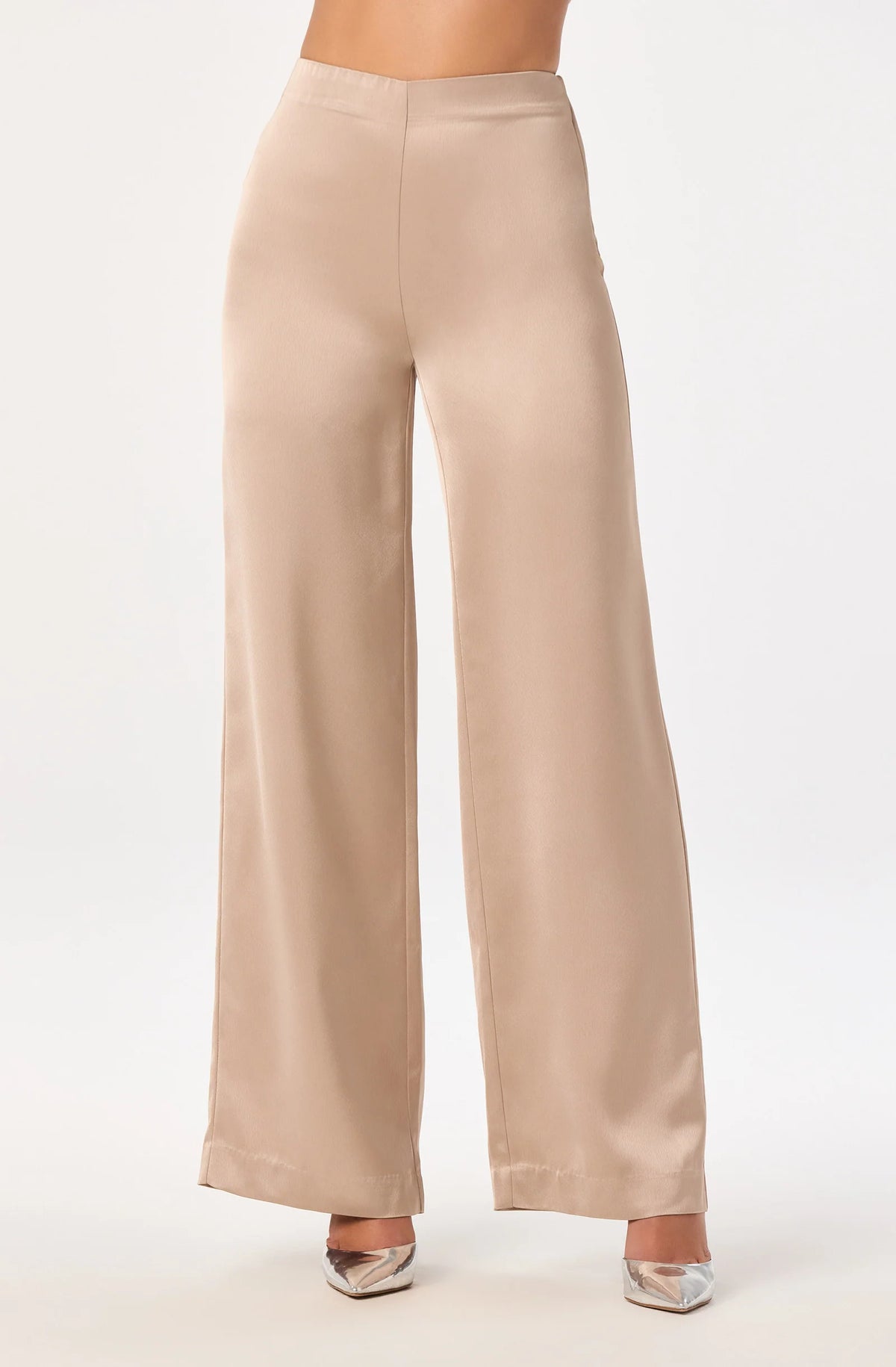 ASTR The Label Ivana Satin Wide Leg Pants