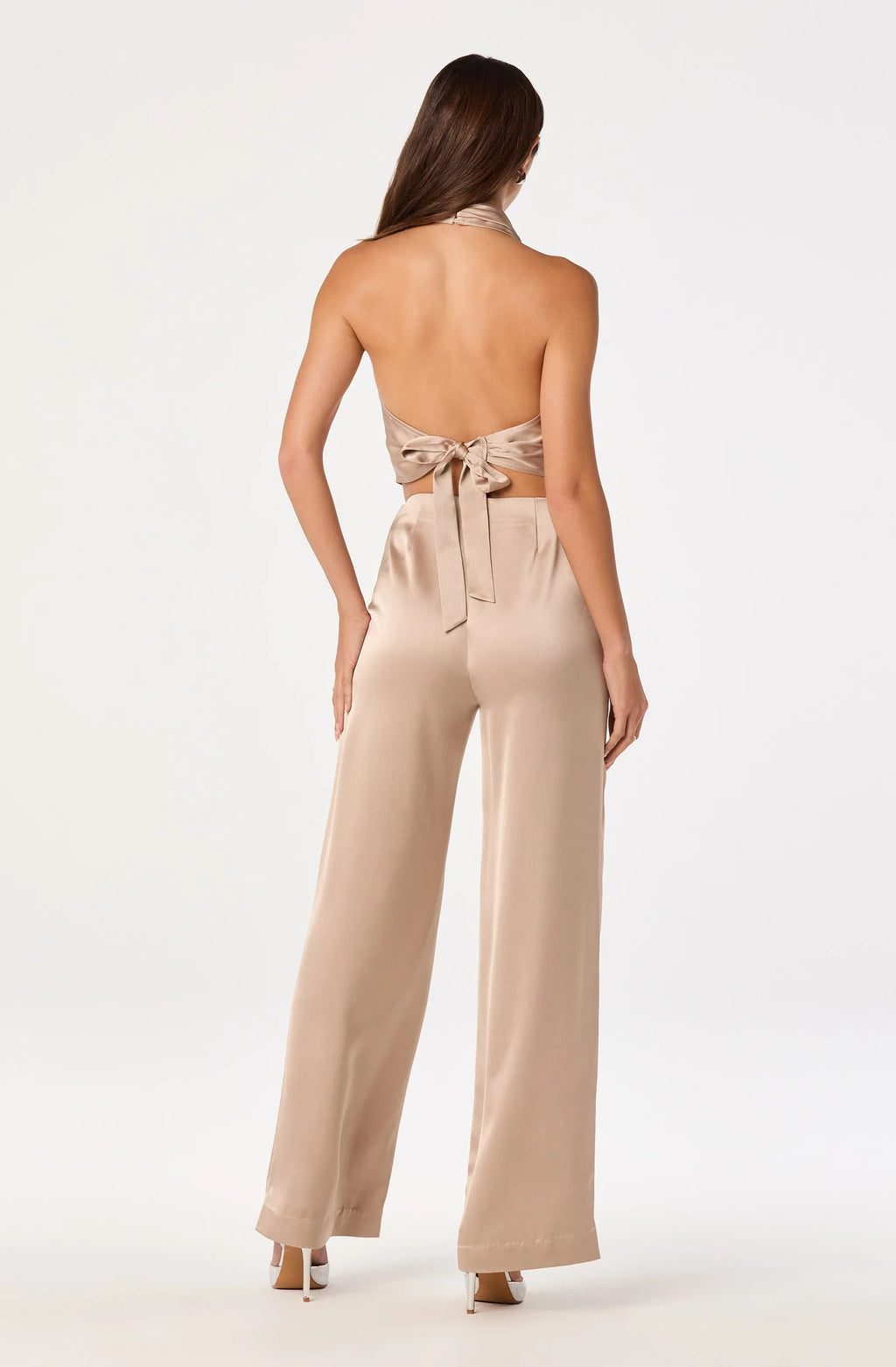 ASTR The Label Ivana Satin Wide Leg Pants