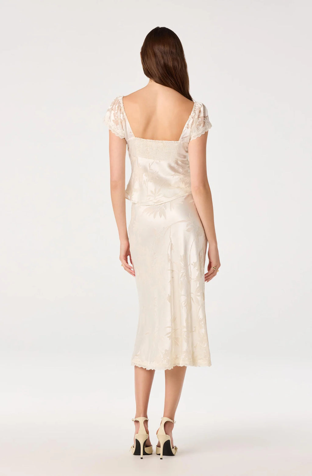 ASTR The Label Vanessa Floral Cap Sleeve Top (Cream)