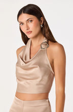 ASTR The Label Ivana Satin Cowl Halter Top