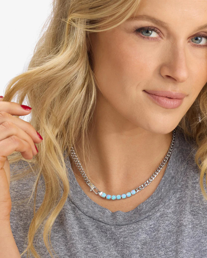 Melinda Maria Julian Loves Opals Silver Necklace 5mm (18")
