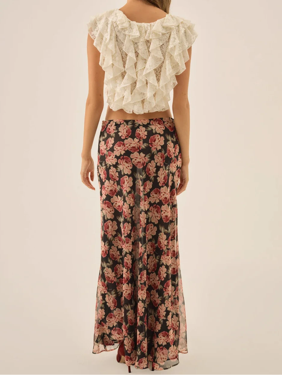 For Love And Lemons Belmond Floral Maxi Skirt