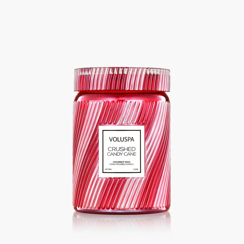 Voluspa Crushed Candy Cane Large Jar Candle