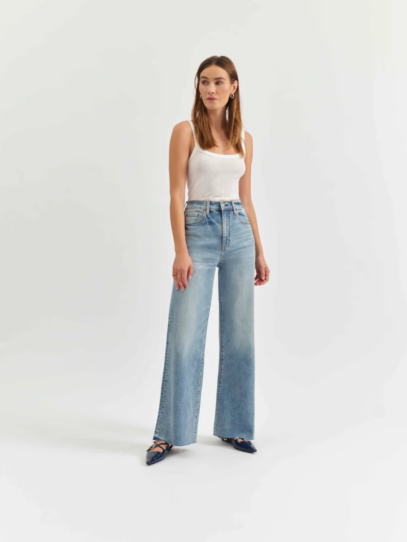 Daze Denim Far Out High Rise Wide Leg In Fools Gold Main image