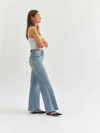 Daze Denim Far Out High Rise Wide Leg In Fools Gold