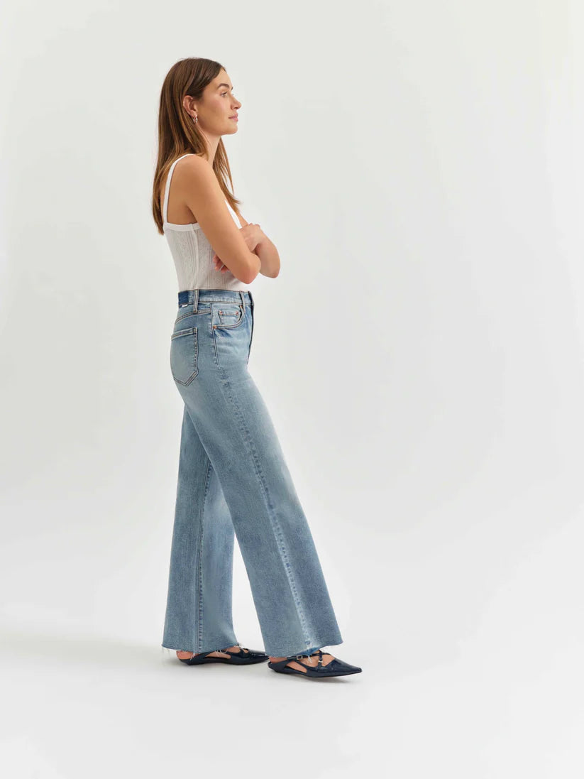 Daze Denim Far Out High Rise Wide Leg In Fools Gold