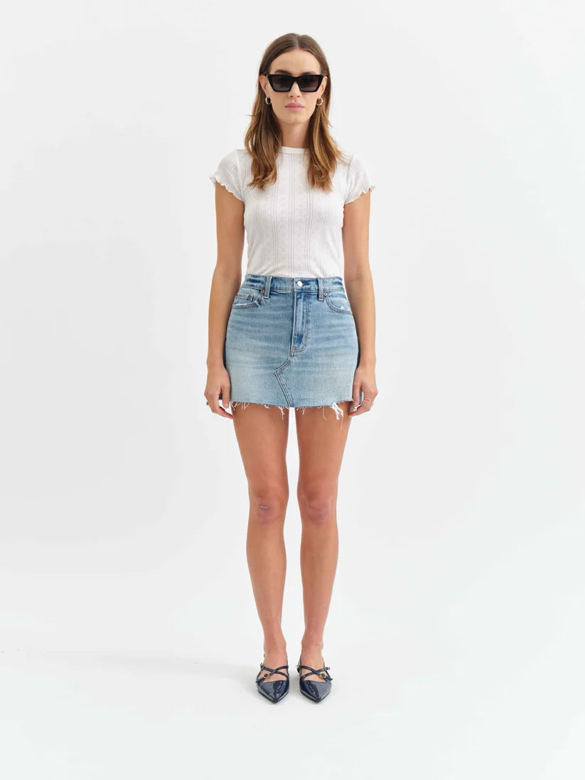 Daze Denim Malibu Mini Skirt In Obviously Vintage