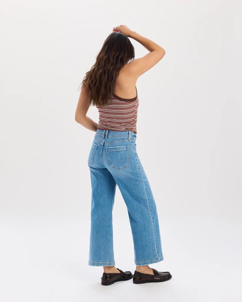 Daze Denim Valley Girl Wide Leg Ankle Jeans