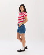 Daze Denim Crossroads Mid Rise Loose Short in Currents
