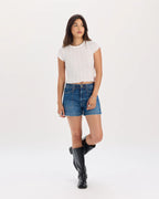 Daze Denim Valley Girl High Rise Shorts In Manhattan
