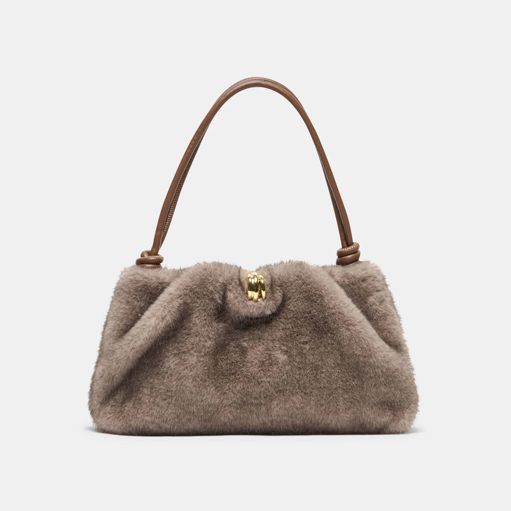 Dolce Vita Ravel Grey Faux Fur Bag