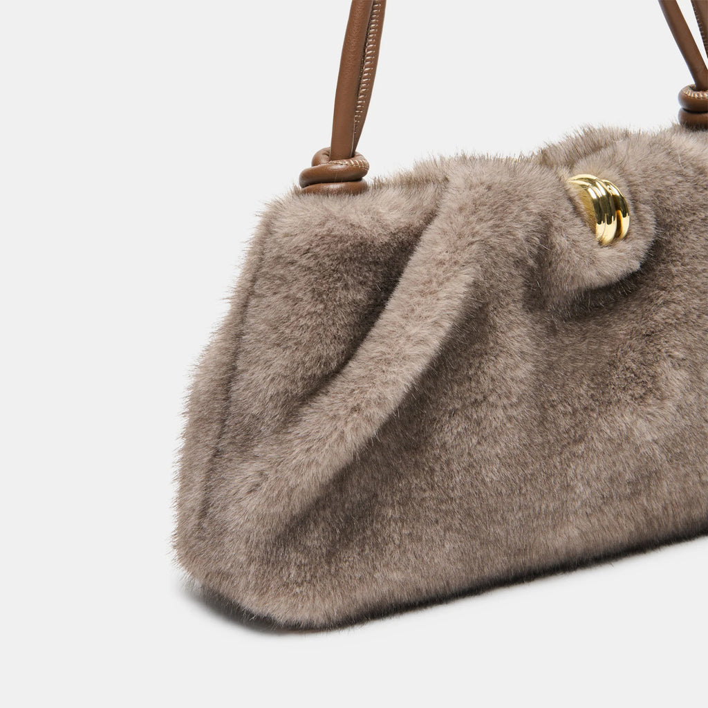 Dolce Vita Ravel Grey Faux Fur Bag