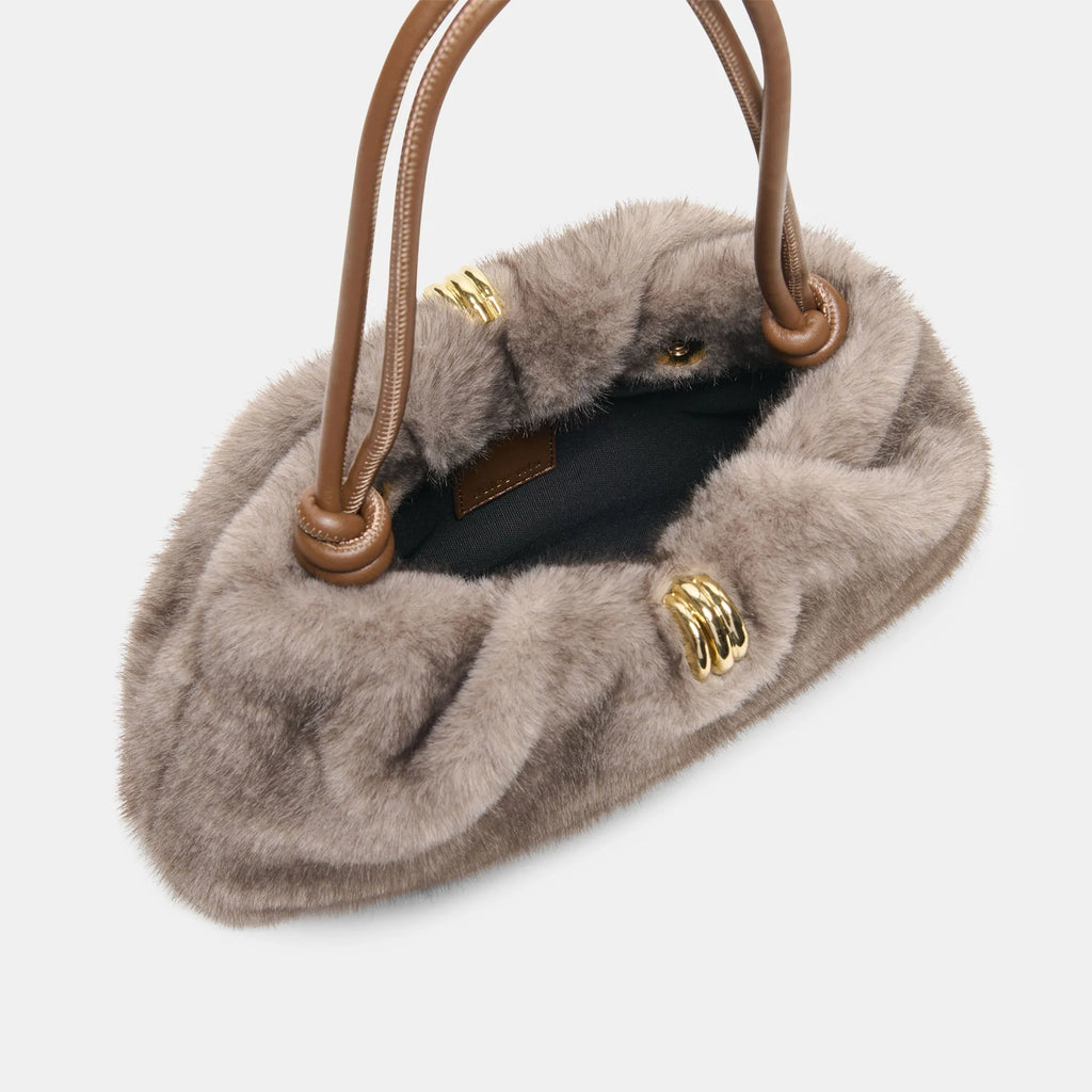 Dolce Vita Ravel Grey Faux Fur Bag