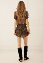 Spell Damask Mini Skirt
