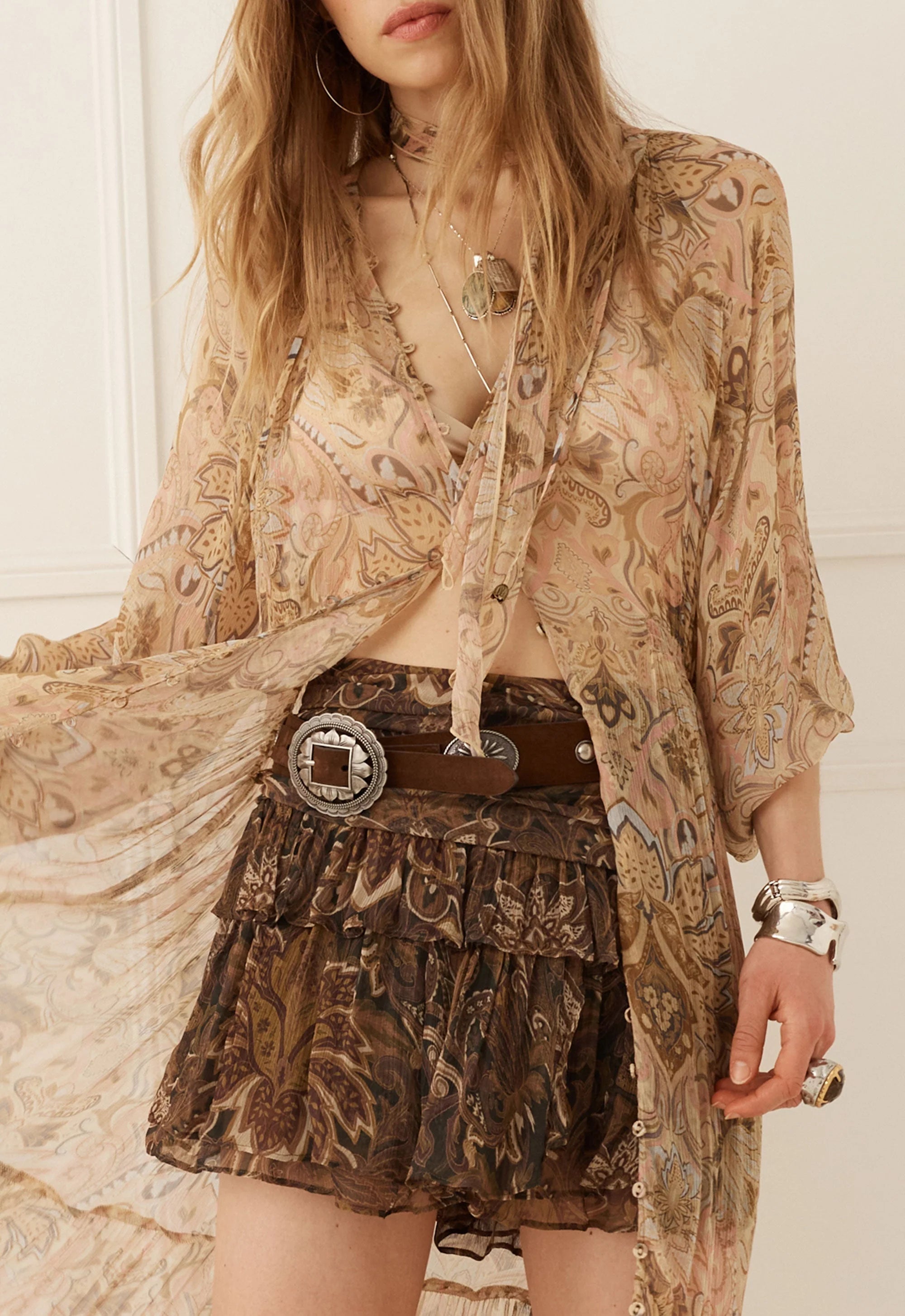 Spell Damask Mini Skirt