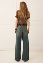 Spell Damask Short Sleeve Blouse
