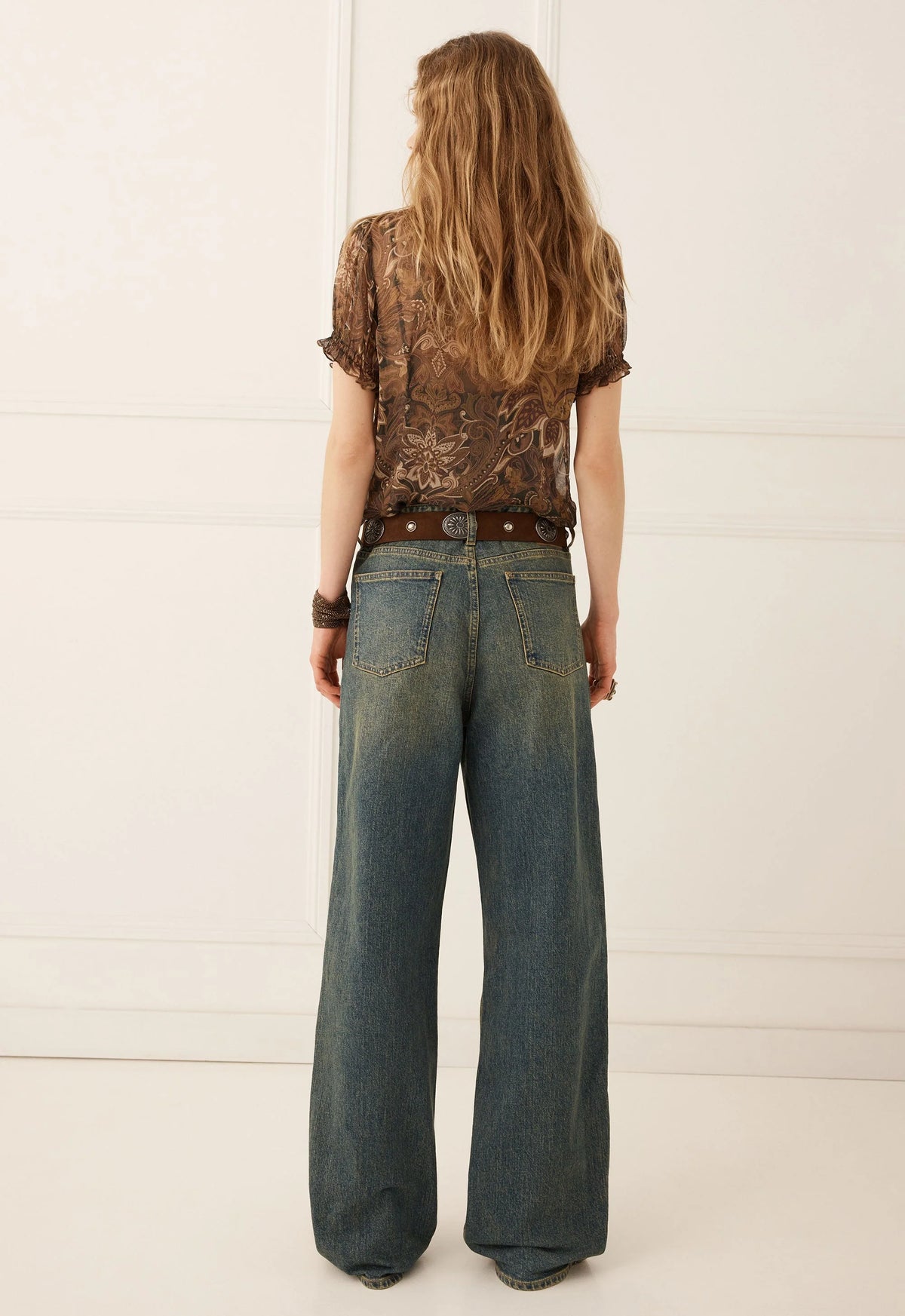 Spell Damask Short Sleeve Blouse