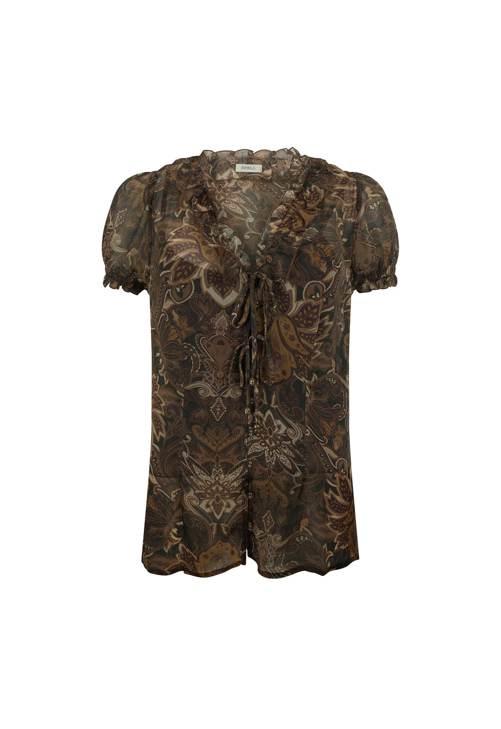 Spell Damask Short Sleeve Blouse