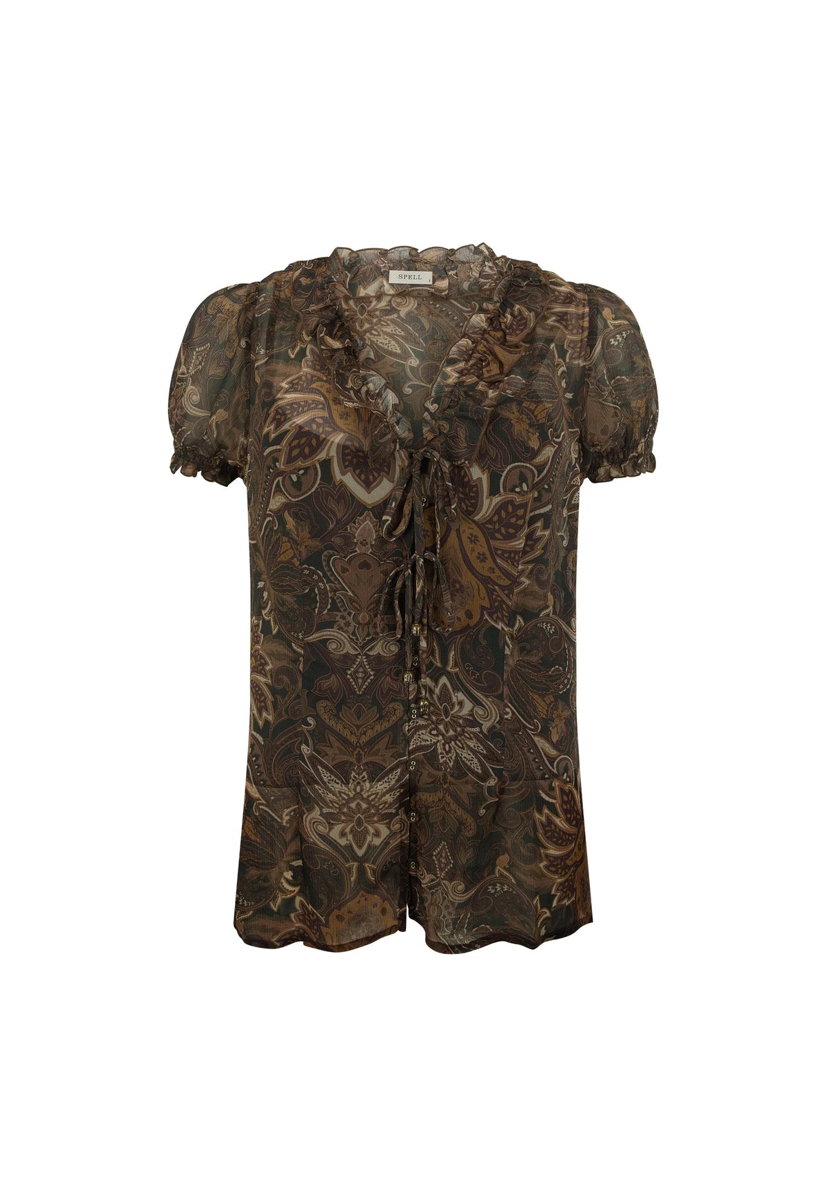 Spell Damask Short Sleeve Blouse