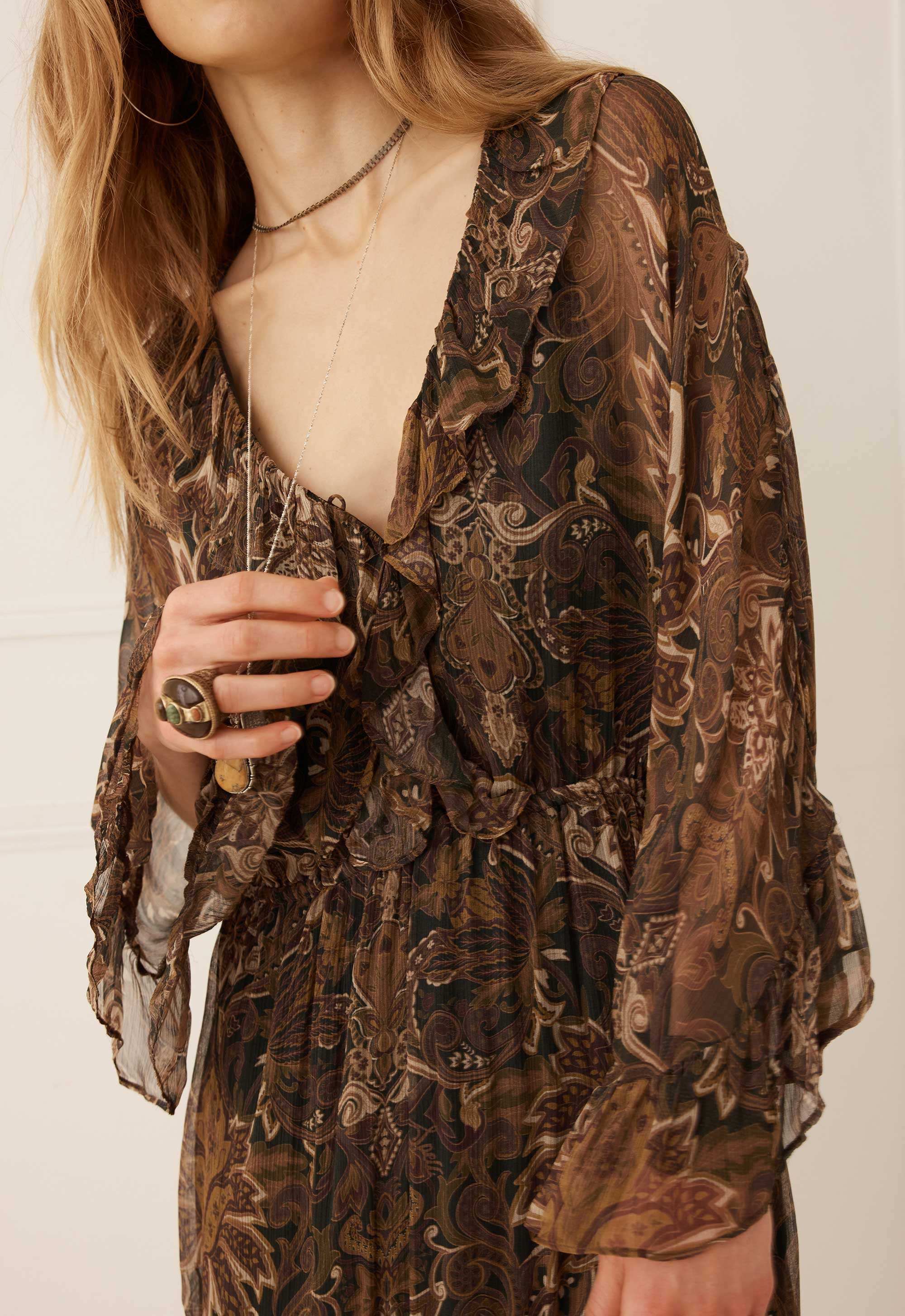 Spell Damask Tunic Mini Dress