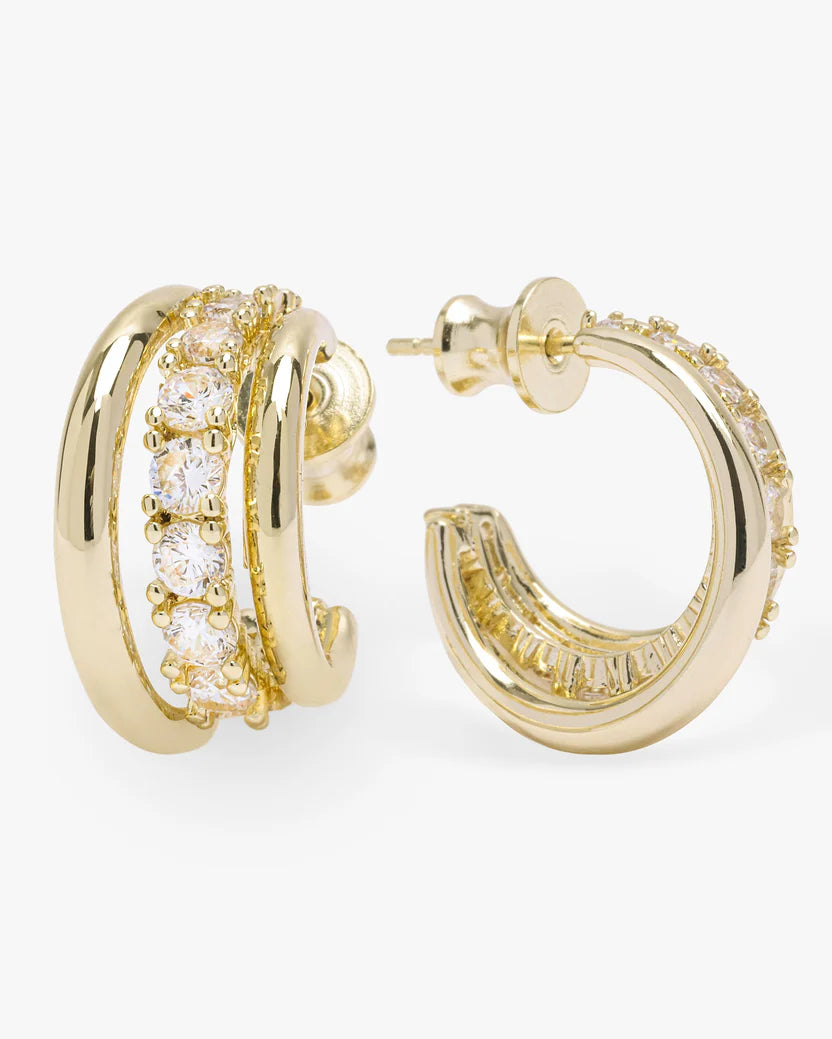 Melinda Maria "Oh She Fancy" Smooth & Diamond Hoops Secondary image