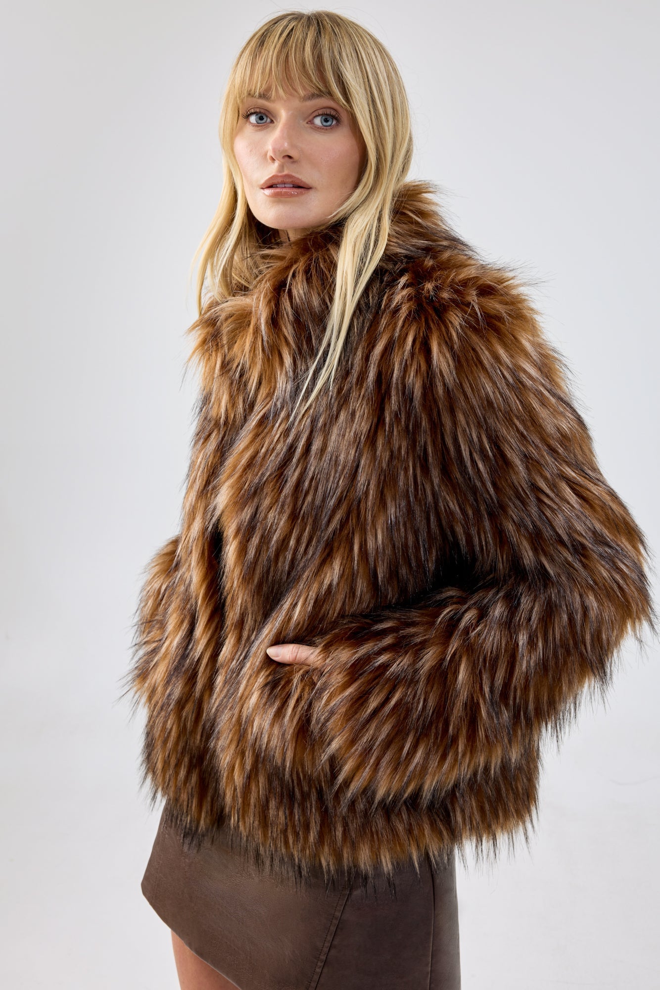 Unreal Fur Fur Delish Jacket (Brown Raccoon) Secondary image