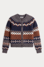 Good American The Classic Cardigan (Heather Grey Fairisle)