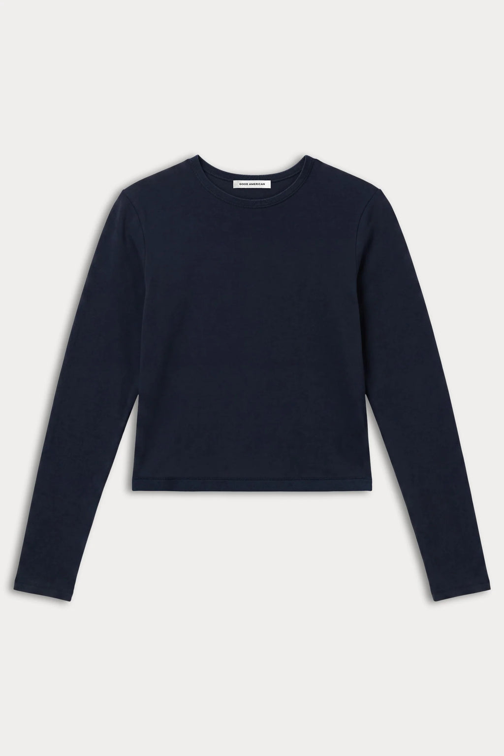 Good American The Long Sleeve Baby Tee (Navy)