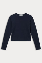 Good American The Long Sleeve Baby Tee (Navy)
