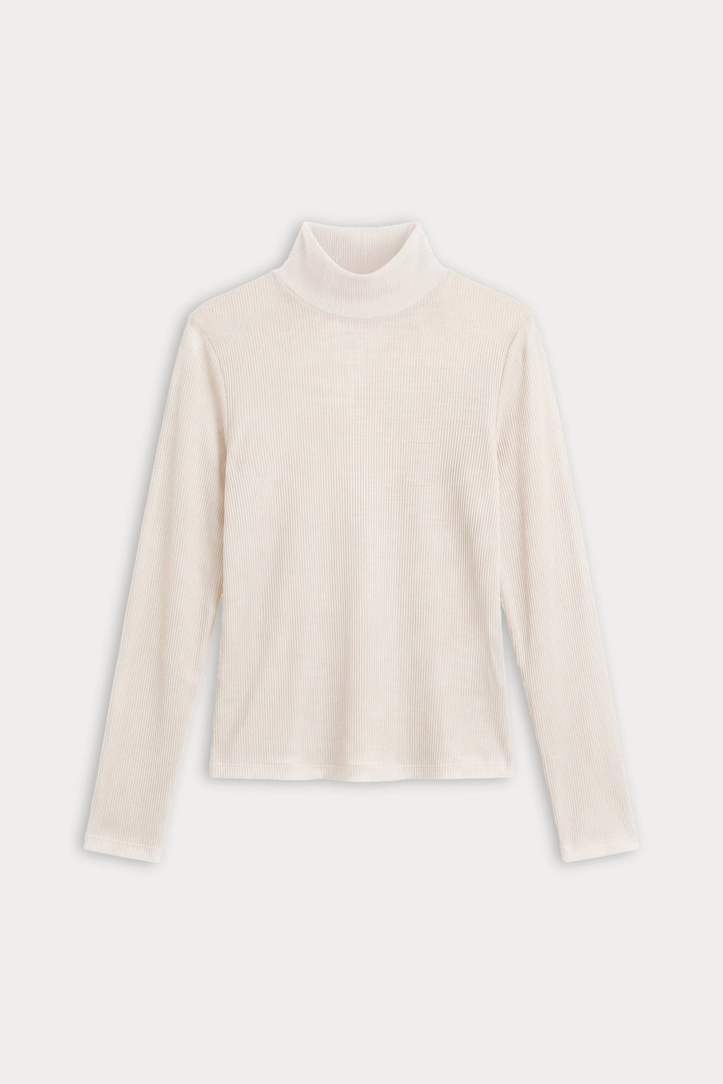 Good American The Sheer Rib Turtleneck (Pearl)