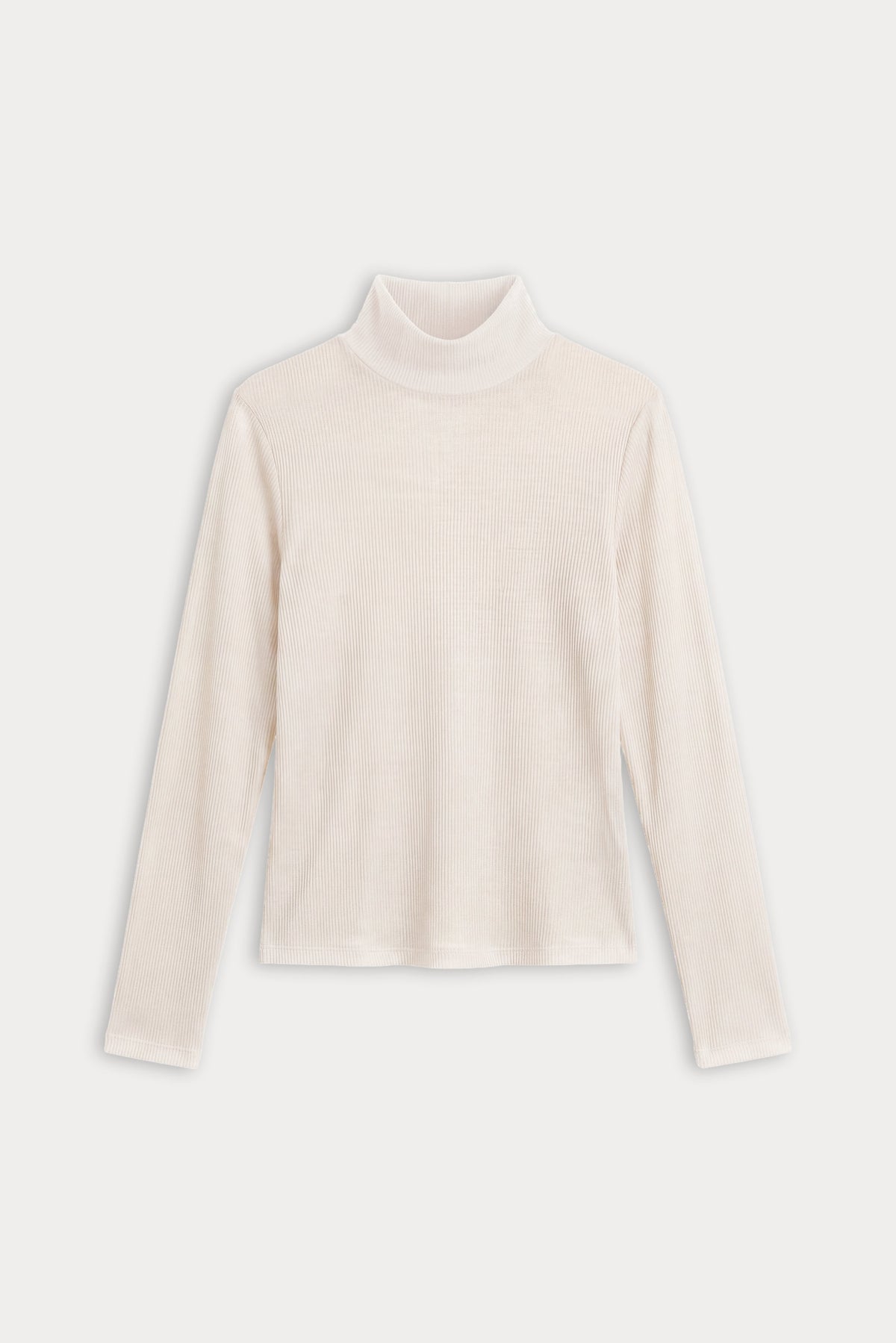 Good American The Sheer Rib Turtleneck (Pearl)