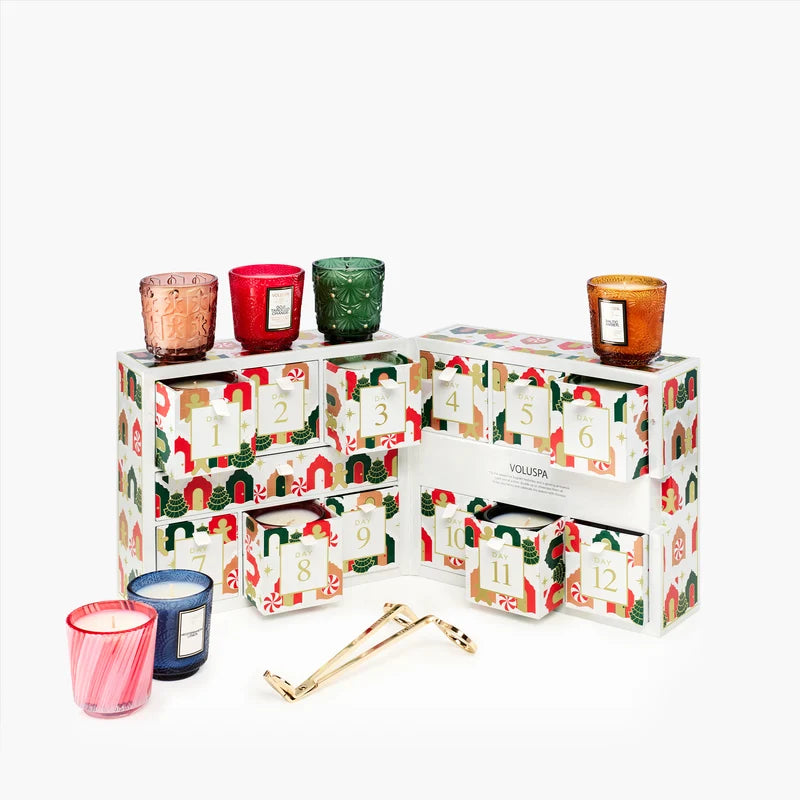 Voluspa 12 Day Holiday Village Advent Calendar Assorted Gift Set