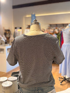 Black Thin Stripe Baby Tee