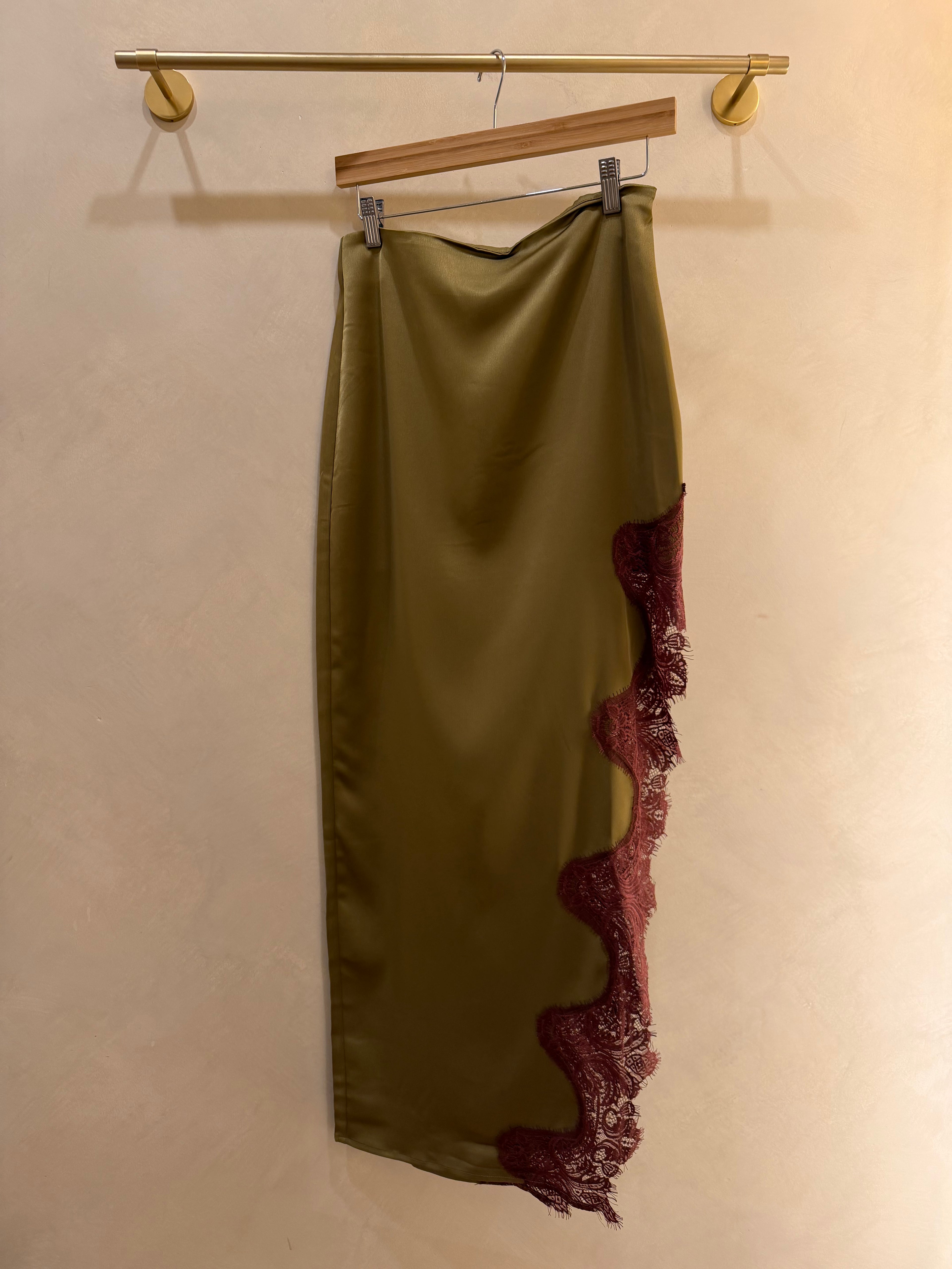 Olive You Satin Skirt