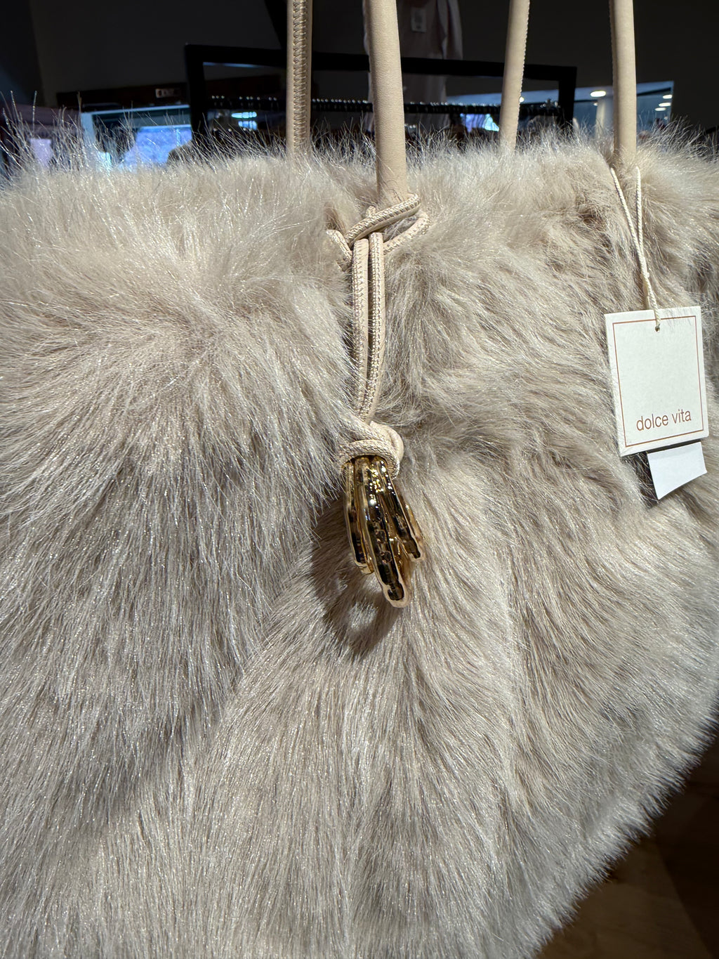 Dolce Vita Faux Fur Noor Tote (Ivory)