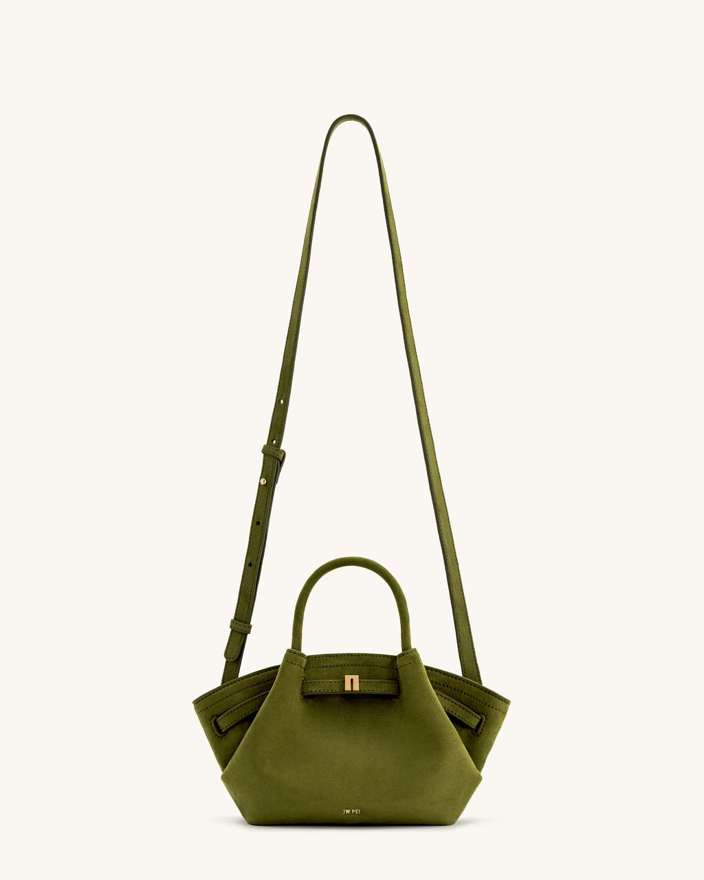 JW PEI Hana Mini Faux Suede Tote Bag - Dark Olive