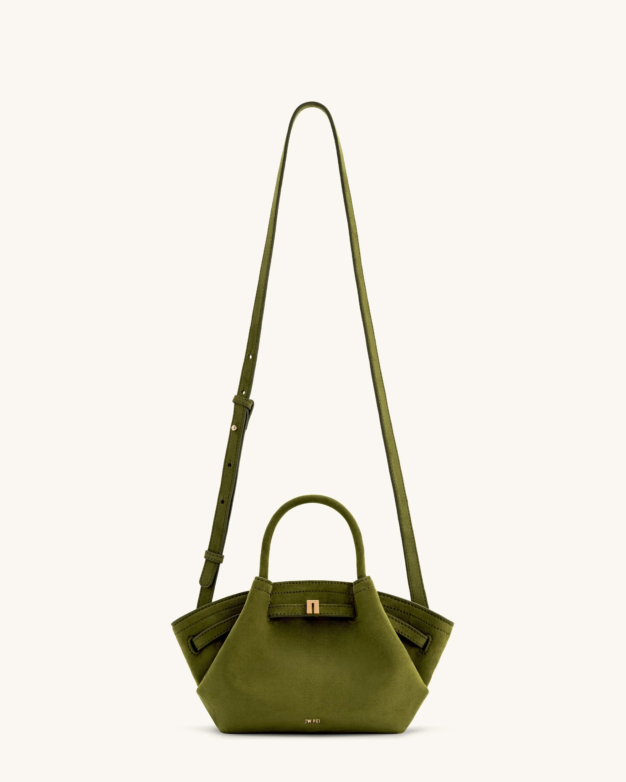 JW PEI Hana Mini Faux Suede Tote Bag - Dark Olive